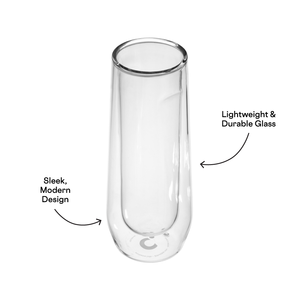 Stemless Flute Glass Set (2) - Smooth Choice O5
