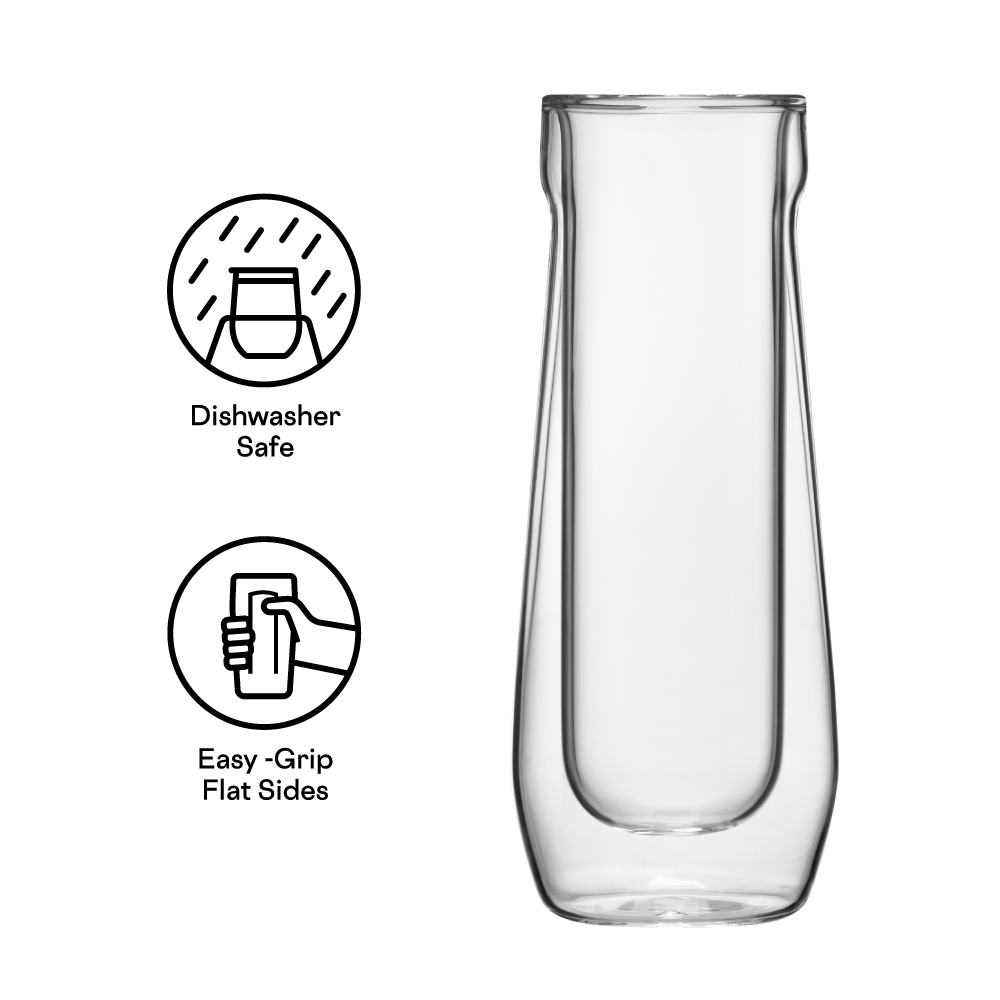 Stemless Flute Glass Set (2) - Smooth Choice O5