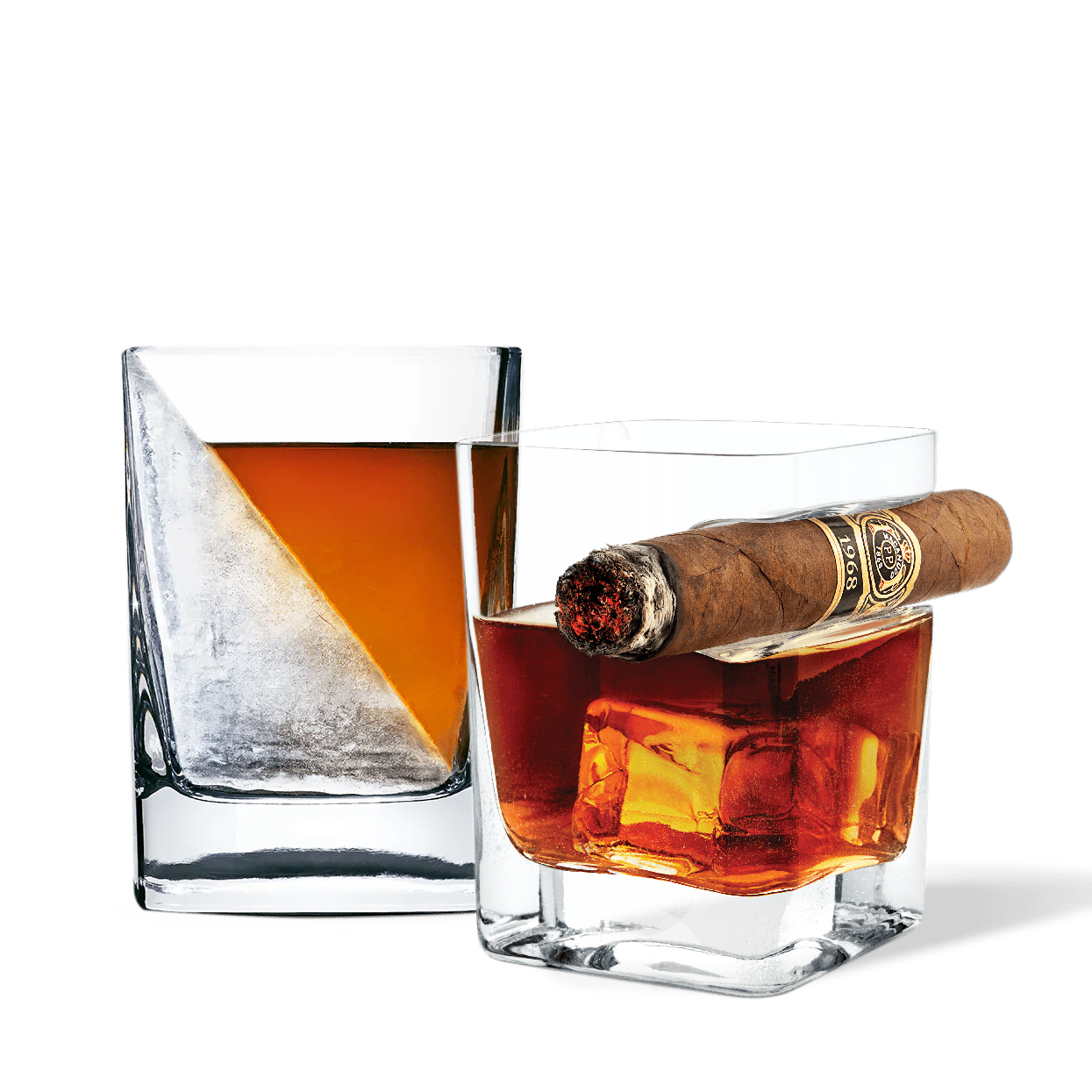 Whiskey Wedge + Cigar Glass Bundle - Clean Whiskey Z6